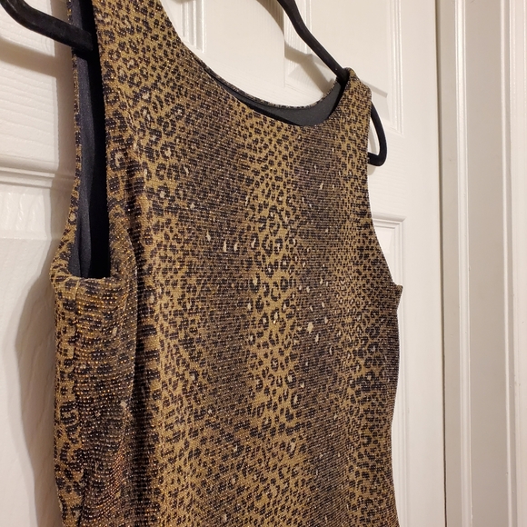 Arianna by Rachel Kaye Long Sleeveless Formal Evening Gown w/ Leopard Print - 10 - Picture 6 of 9
